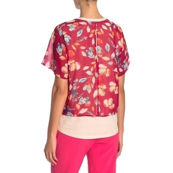 Donna Karan • NWT Double Layered Floral Blouse - Picture 2 of 3